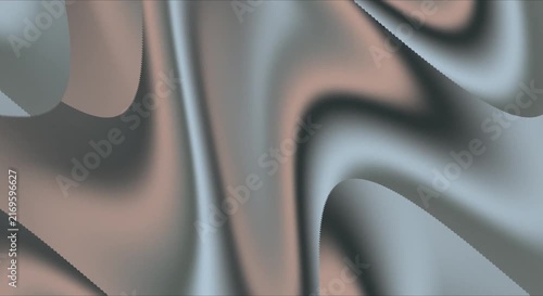 Dark Blue Gray Fluid Abstract Background with Smooth Metallic Wavy Shapes