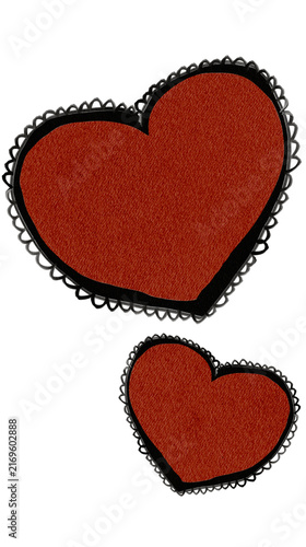 Dark Red Grunge Hearts Love Watercolor Illustration for Valentine Romantic Aesthetic Clipart Bundle
