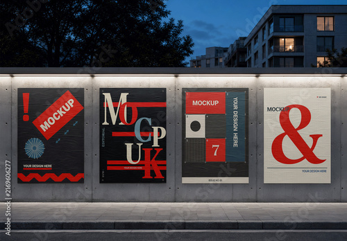 Four Posters Blue Hour Neutral Grade Mockup