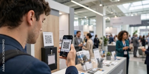 Attendee Scanning Badge at Business Event Check In