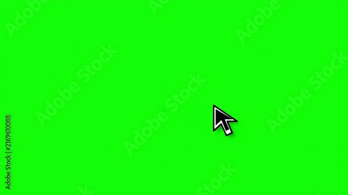 Green Screen Mouse Cursor Click Animation with Bright Chroma Key Background for Video Editing