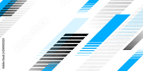 Abstract dynamic speed diagonal blue and grey lines vector background with fast motion effect. Minimal geometric vector design