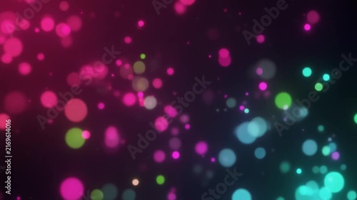 Cyberpunk Hot Magenta and Acid Cyan Bokeh Particles Motion Loop