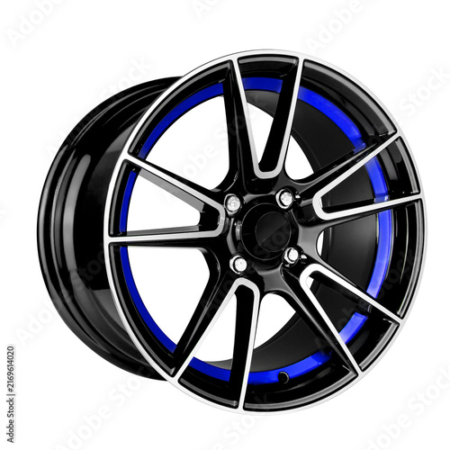 Car Wheel , Alloy Wheel , blur and black side view Isolated on transparent Background.