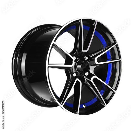 Car Wheel , Alloy Wheel , blur and black side view Isolated on transparent Background.