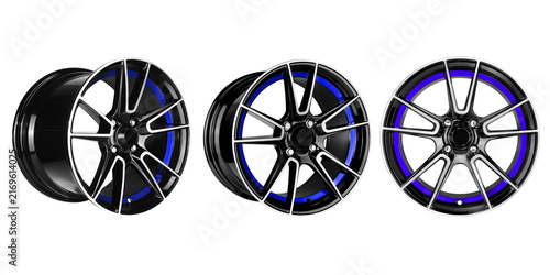 Car Wheel , Alloy Wheel , blur and black Photo set Isolated on transparent Background.