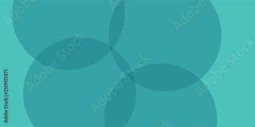 Teal Geometric Venn Diagram Overlapping Circles Abstract Vector Pattern