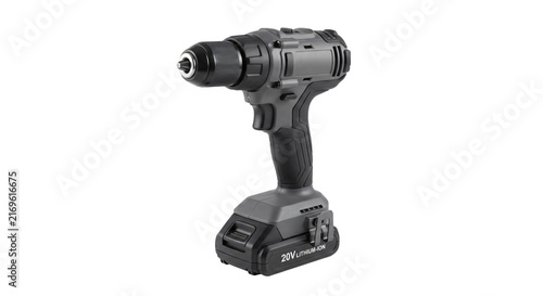 Obraz na plátne Cordless electric drill on transparent background