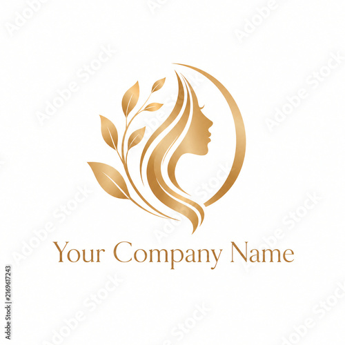Nature Inspired Gold Beauty Silhouette within an Oval Leaf Frame
