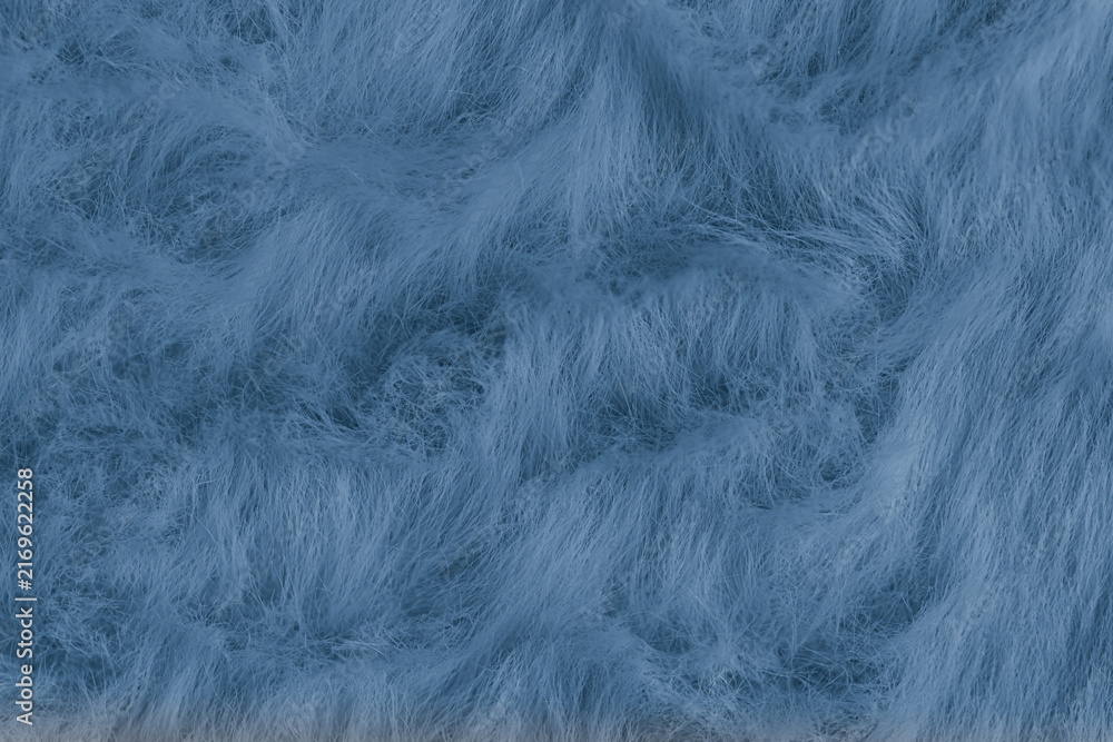 Fototapeta premium Macro close up of dusty blue faux fur texture background
