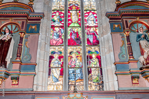 Obraz na płótnie parish close church of plogonnec, finistere, brittany, france