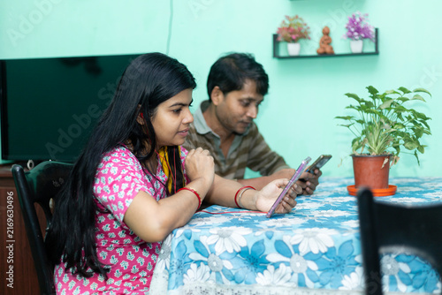 Young couple with mobile phone