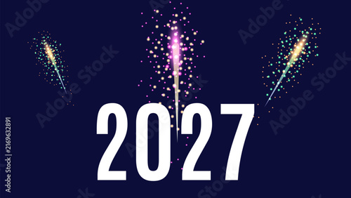2027 New Year Celebration Modern Graphic Design for banner poster calendar cover and social media. vector illustration.