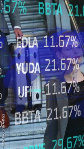Stock market data processing against people using escalator