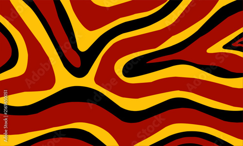 Abstract Wavy Background with Fluid Red Yellow and Black Organic Pattern for Modern Graphic Design
