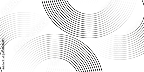 Abstract gold circle lines on dark background. Geometric stripe line art design. Vector illustration, eps10.