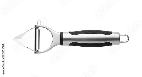 Fotografía Ergonomic stainless steel vegetable peeler with black grip