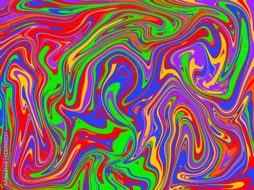 Colorful Liquid Marble Abstract Background with Psychedelic Swirls