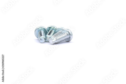 Nuts and bolts on a white background.