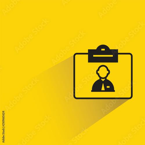 id card icon with drop shadow on yellow background