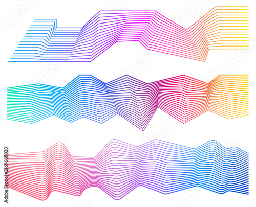Colorful Geometric Wave Lines