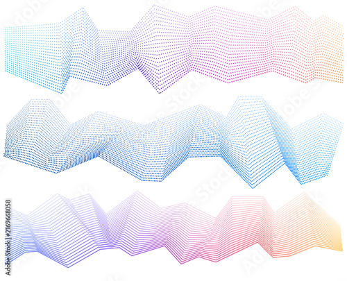 Pastel Dotted Wave Line Elements