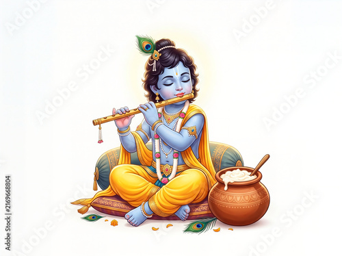 festival of happy Shree Krishna Janmashtami design background