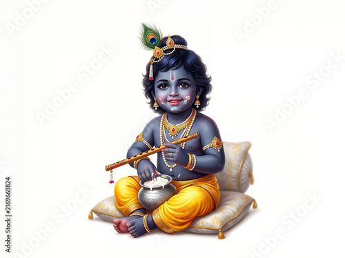 Shree Krishna Janmashtami design background. Krishna birth festival background 2026.