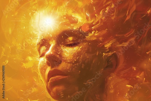 picture of the yellow sun,global warming concept.
