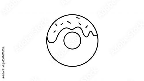 sweet donut pastry outline icon