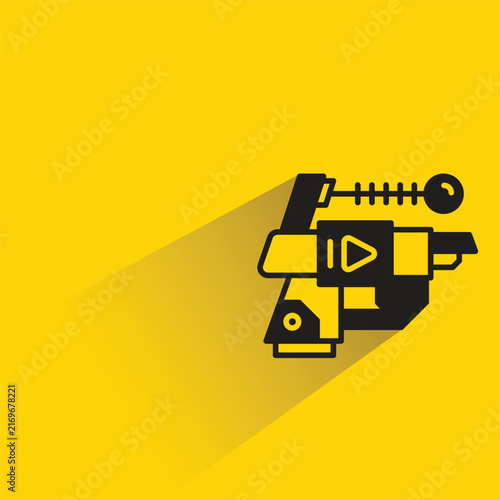 Obraz na płótnie space gun icon with shadow on yellow background
