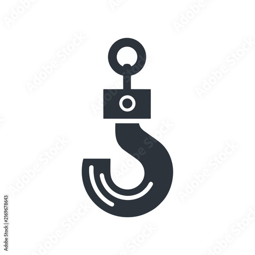 Industrial Crane Hook Icon Dark Gray Minimal Design