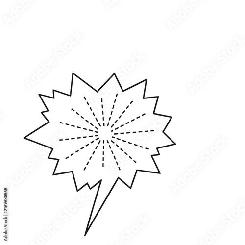 Speech bubble with dashed lines