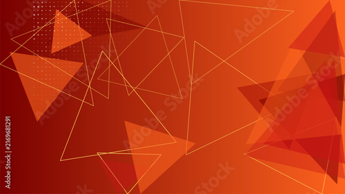 Orange and red geometric pattern features overlapping triangles and linear elements abstract arrangement background blend