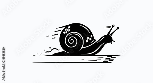Obraz na płótnie Fast Snail Racing Logo Vector, Speed Shell Mascot Concept Design