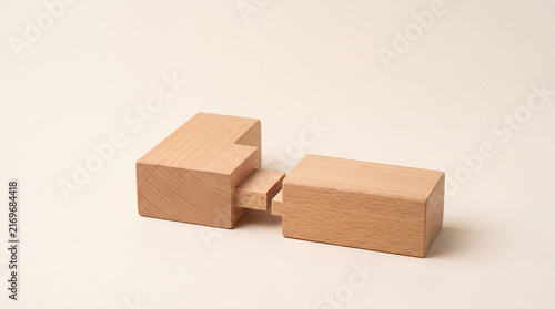 Wooden Connection Concept with Copy Space for Partnership and Teamwork