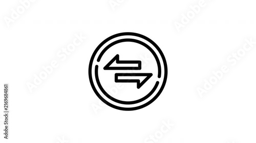 Design transfer circle with two arrows, perfect for business presentations, web design, and directional concepts in graphic design projects.
