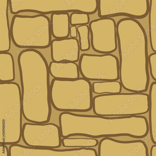 Seamless pattern with a repeating stone wall background.