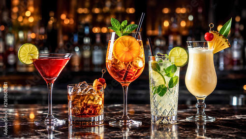 Colorful Cocktail Drinks Bar Collection