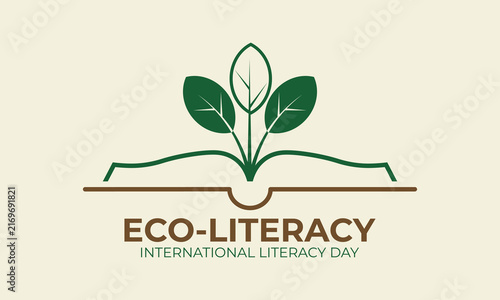 eco literacy international literacy day concept vector