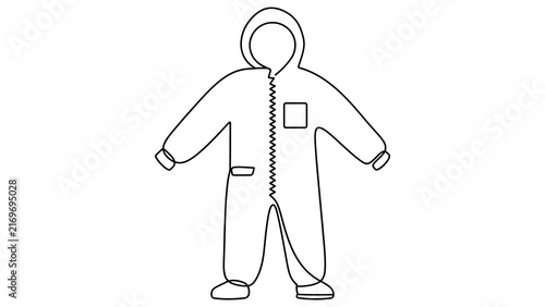 Child protective suit outline white background.