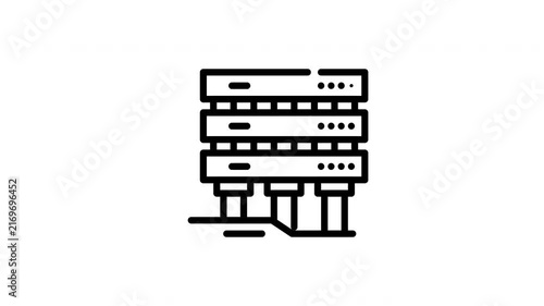 Image of server rack with multiple data servers center. Ideal for technology, network, IT infrastructure, cloud computing concepts.
