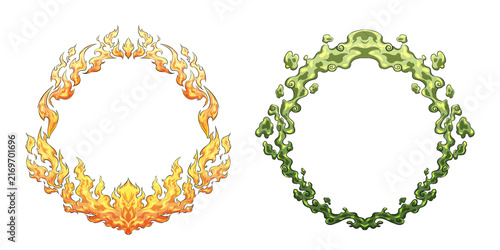 Naklejka Fantasy Element Frames: Fire and poison