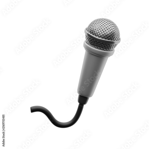 Wired Microphone 3d illustration