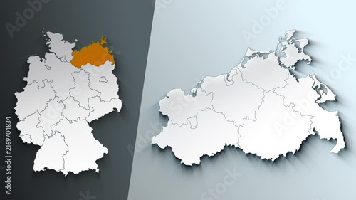 Animated Map of Mecklenburg Vorpommern Region Highlighted Within German with State Borders