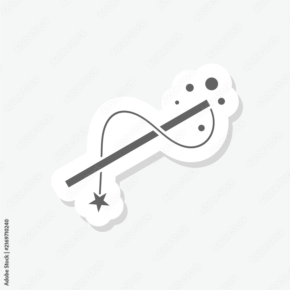 Naklejka premium Magic wand sign icon sticker isolated on gray background