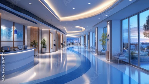 selective focus modern clinic interior with clean design