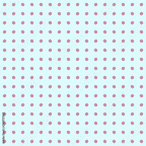 Seamless pattern of pink dots on a light blue background, a simple and playful design