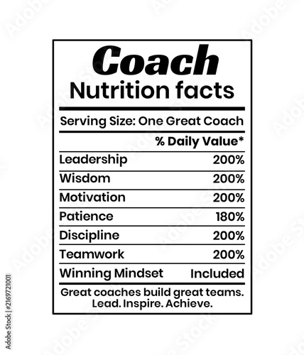 Coach Nutrition Facts PNG, Sports Training Health Graphic for Fitness Professionals
