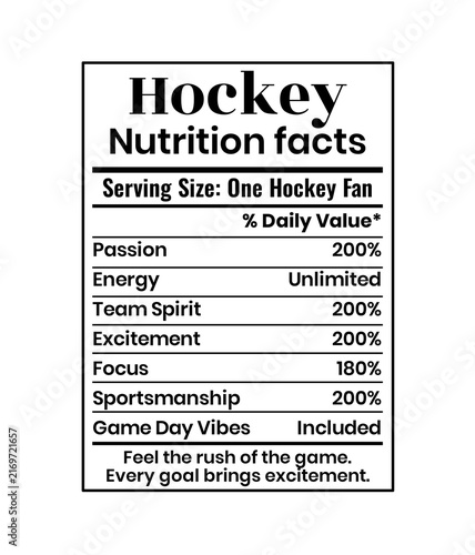 Ice Hockey Nutrition Facts PNG, Winter Athlete Health Graphic for Sports Fitness